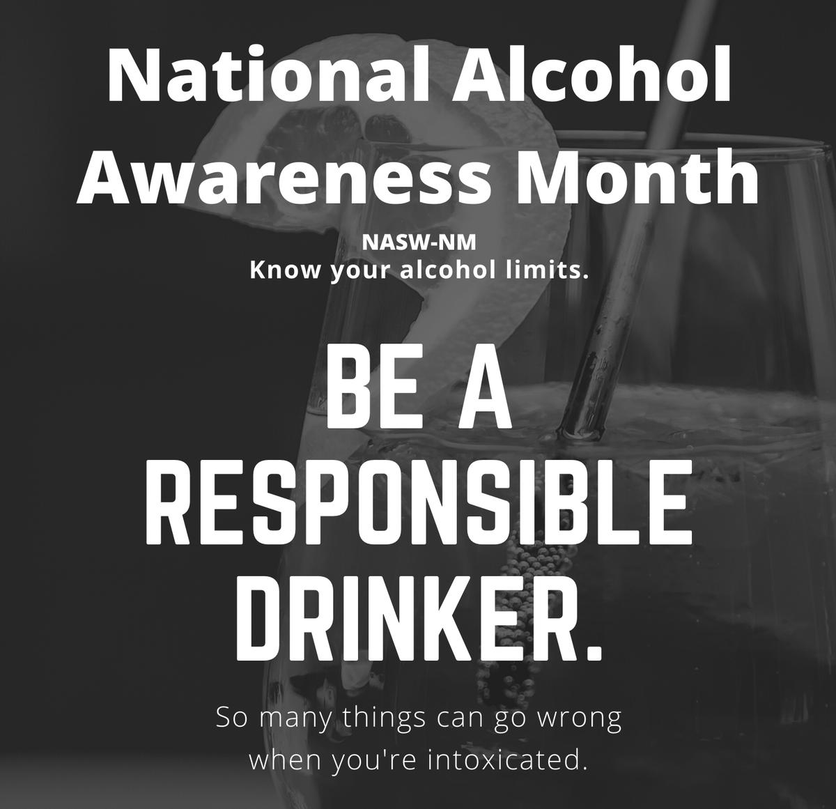 April is #NationalAlcoholAwarenessMonth! 

Stay safe when drinking by taking it slow, drink water, know your limit & respect the limits of others. 

#PracticeHarmReduction