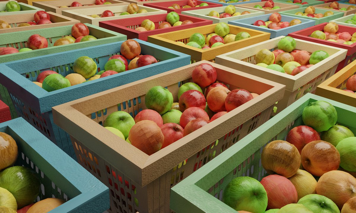 varieteaa's tweet photo. Trying out #blender with these apple baskets with randomly generated colours! https://t.co/S4Fvpxrdk8
