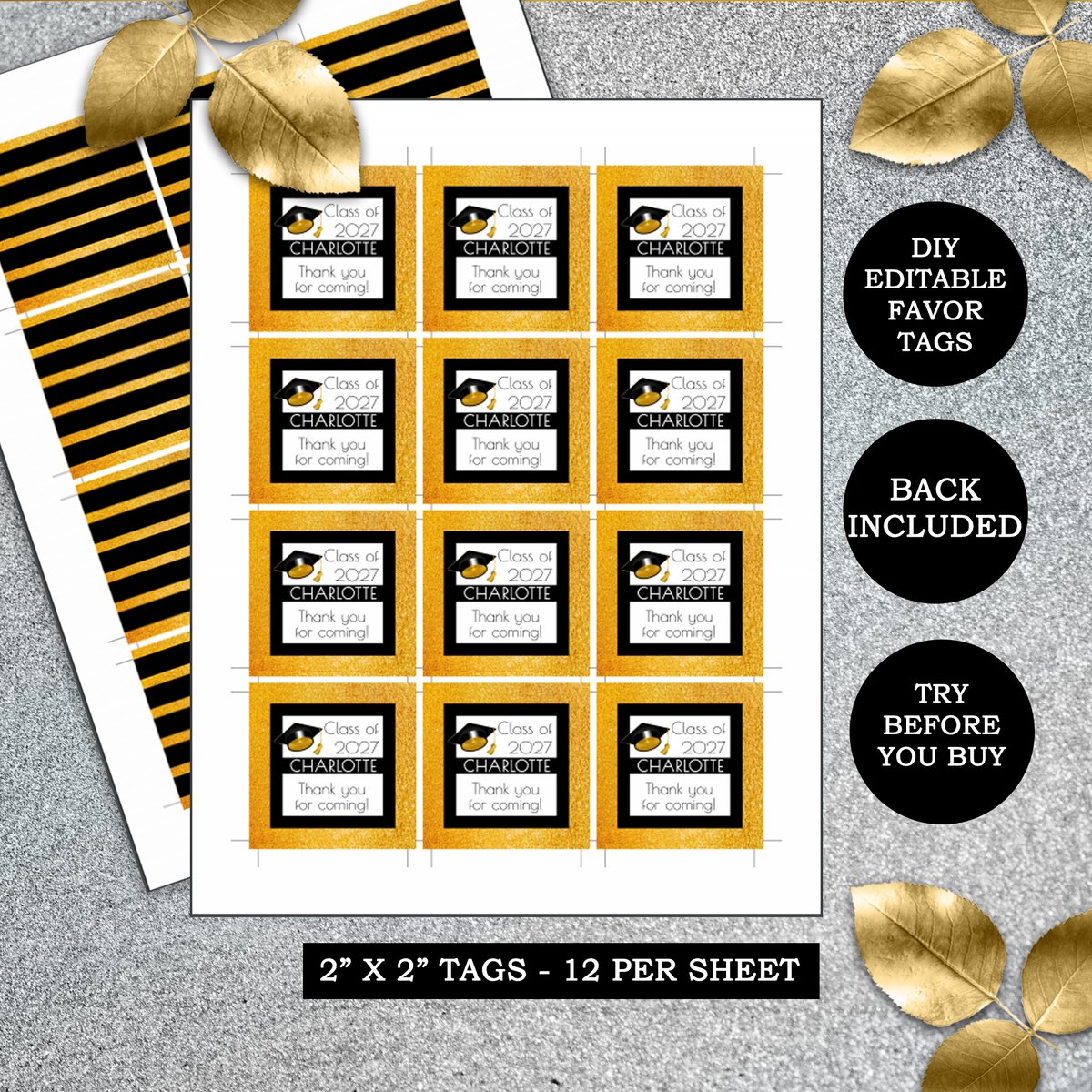 Holiday_Hearts's tweet photo. Faux Gold Glitter Class of 2022 Graduation Printable Party Favor Tags | by HolidayHeartsDesigns https://t.co/AfPRNQ8hEY via @Etsy #graduationfavors #gradfavors #classof2022 #favortags #favorstickers #diy #printables https://t.co/5d467XhnZx