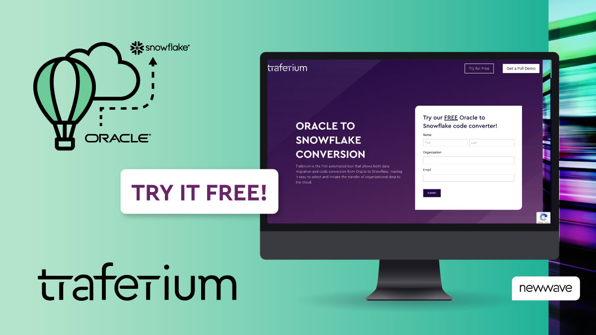 NewWave_Tech's tweet photo. Make life simpler for your @SnowflakeDB development teams, with the first automated tool that allows both #data migration and #code conversion from Oracle...
They can test it out with #Traferium's FREE Code Converter Tool today!
https://t.co/zfbPHH7uoF
#cloudmigration https://t.co/PkLzmlHxBk
