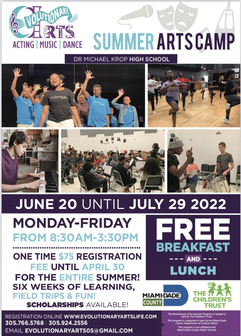 Evolutionary_AL's tweet photo. Registration is officially OPEN!!! Get a headstart on signing up for Evo Arts Summer 2022. This year's camp is FREE with a one-time registration fee until April 30th. For more details, visit the link in our bio.

#summercamp #miamidade #evoartslife22 #evolutionaryarts https://t.co/A0sZMpPBJ1