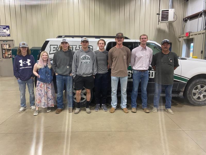WSEagles's tweet photo. West Side students with instructor, Randy Carr, are headed to Hot Springs.  They will begin competition tomorrow at SkillsUSA state.  Best of luck to our Eagles! https://t.co/uYUWLPj66E