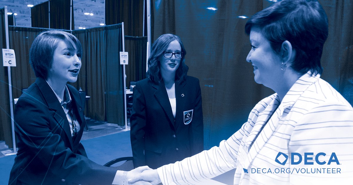 DECAInc's tweet photo. Atlanta friends: Over 1,000 volunteers are needed April 24-25 to serve as competition judges at #DECAICDC. As a volunteer, you’ll see how DECA members are ready to make an impact in our world.
Sign up to volunteer at https://t.co/lDlvKsHOFb https://t.co/KQyGHSUmIY