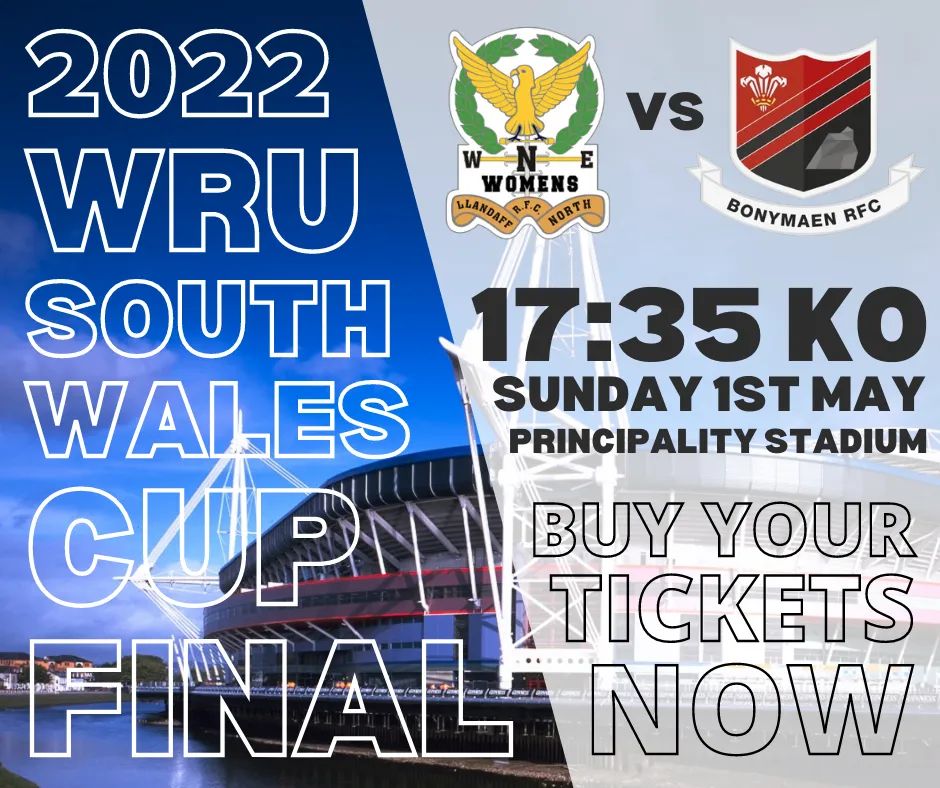🏆 CUP FINAL UPATE 🏆

Tickets are now available for our Cup Final vs <a href="/bonymaen_ladies/">Bonymaen RFC Ladies</a>

3 games of women's rugby!!
 #wruwomenscupfinal2022 #principalitystadium

eticketing.co.uk/principalityst…