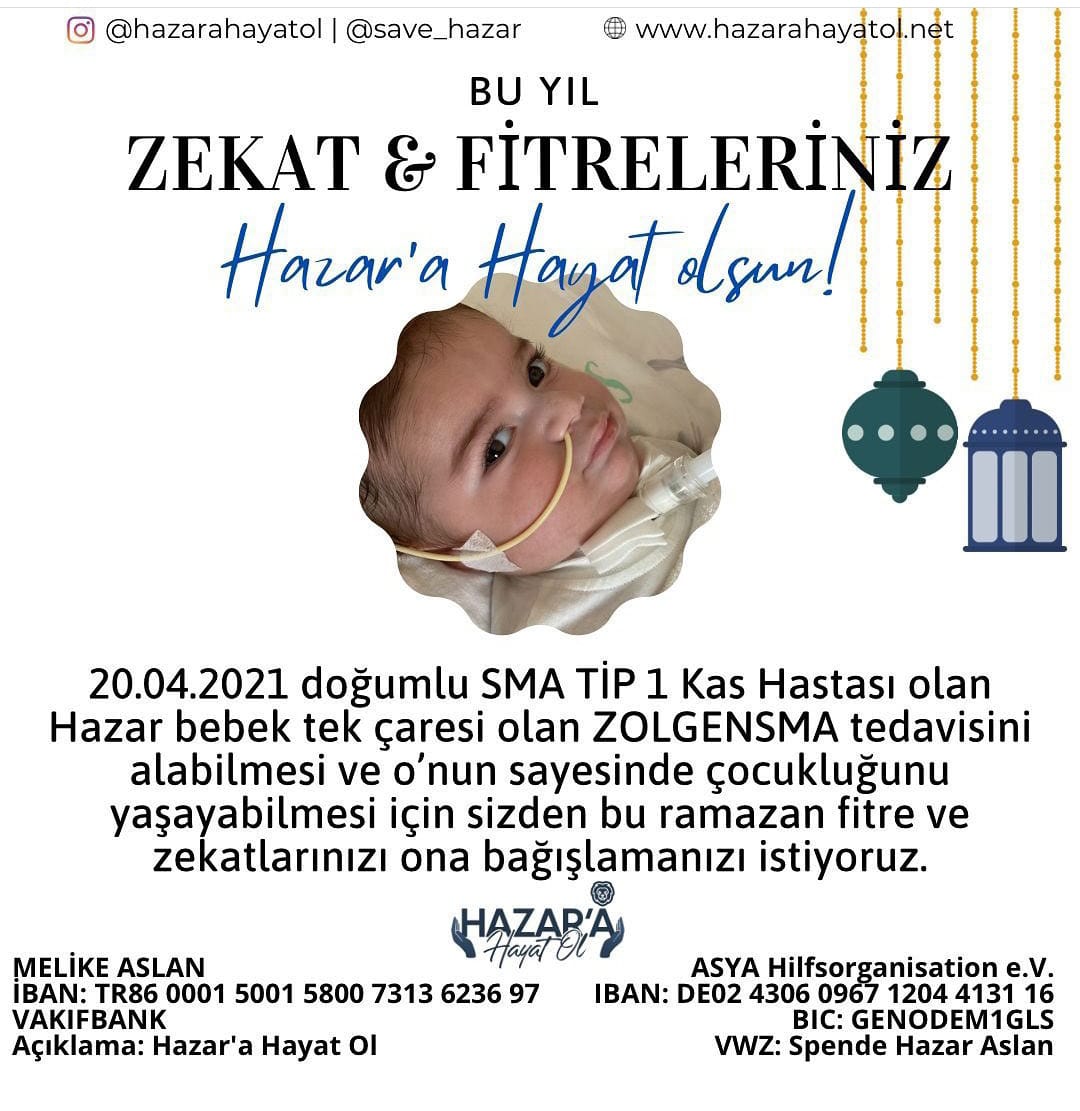 Hazar ilacına kavuşmayı bekliyor,
Acı çekiyor,nefes alamıyor
Sizlerden gelecek 5 TL 10 TL küçük bağışlarla ilacına kavuşacak
Lütfen bu güzel bebeğe el uzatın, Hazar'a bunu çok görmeyin
Sizin evladınız olsa ne yapardınız
#deprem
#istanbul 
@hazarahayatol
#son9günhazarkazansın