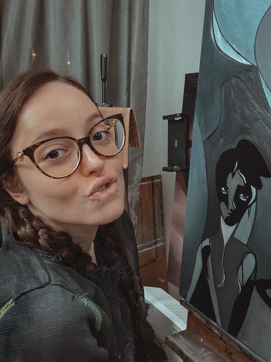 I have a feeling there will be some drop tonight... 
Those who subscribe to me on Instagram may have seen the original of this painting. 
God, I love it so much! 🖤