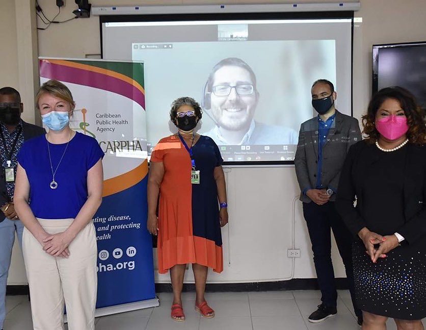 I am so happy as a member of #CARPHA’s Executive Management Team to host CARPHA’s first face-to-face Meeting of the Chief Medical Officers of the #caribbean to discuss strategies for living with #COVID-19.

Also held meetings with the US CDC and the UK #Health #Security Agency.