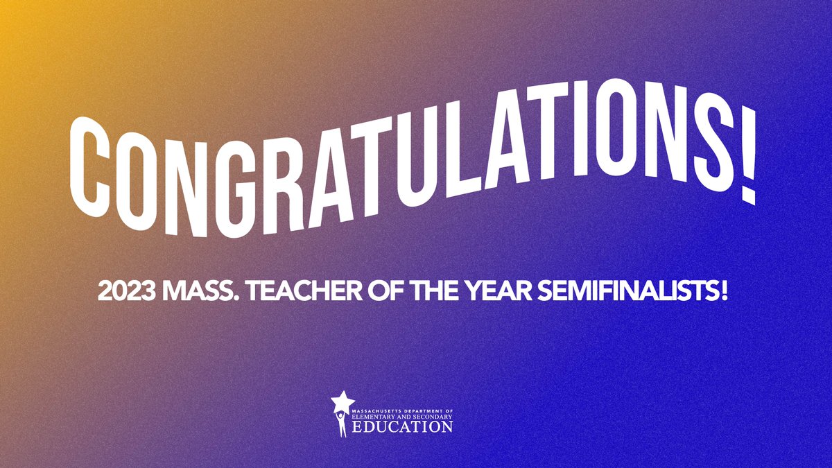 Congrats to the 2023 Mass. Teacher of the Year semifinalists! Danielle Charbonneau, Doug Scott, Jedediyah Williams, Jessica Lander, Marissa Ramos, Sally Kim, Samantha McKee, Sandra Kozatek, Shakeeda Bartee, Shannon Sheldon, Veronica Rowlinson &amp; William Guerra #MaEdu #MATOY23