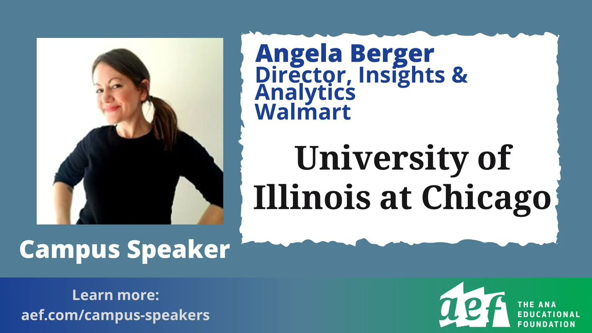 AEFNYC's tweet photo. Angela Berger of @Walmart will speak with students from @thisisUIC data privacy and digital marketing today. #LearnWithAEF https://t.co/q3tykh4n9f