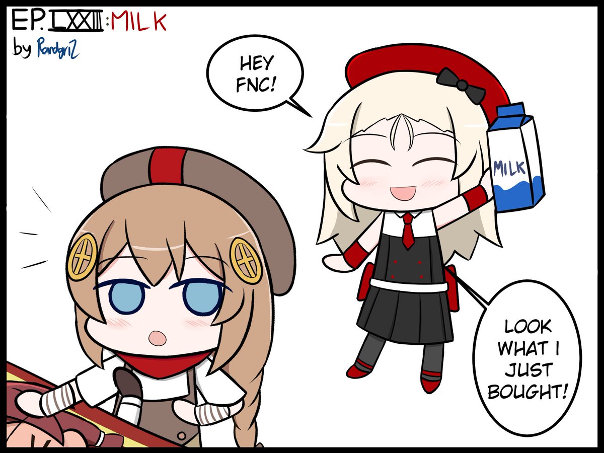 randgriz96's tweet photo. Ep. 73 : Milk

Milk is good for a growing child, but how about MP5? Springy's Milk is the answer
#girlsfrontline #소녀전선 #少女前線 #ドールズフロントライン https://t.co/zwnhcXb1Xr