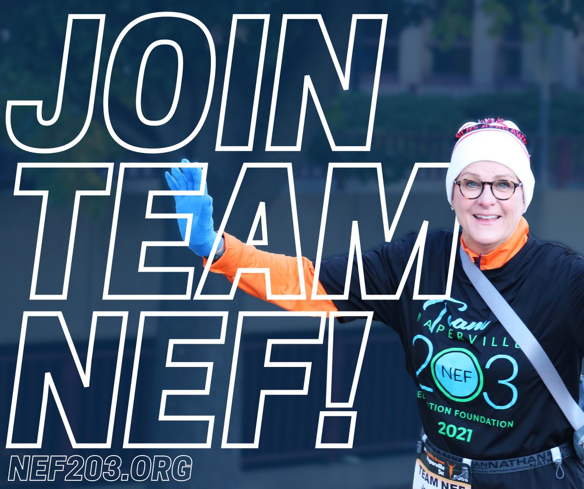 TEAM NEF is a group of community members running or walking and raising funds for NEF and <a href="/Naperville203/">Naperville 203</a>  schools as Charity Heroes in the @healthydriven  <a href="/RunNaperville/">Naperville Half Marathon, 10K & 5K</a> on Sunday, October 16, 2022!

 For more information, go to NEF203.org!