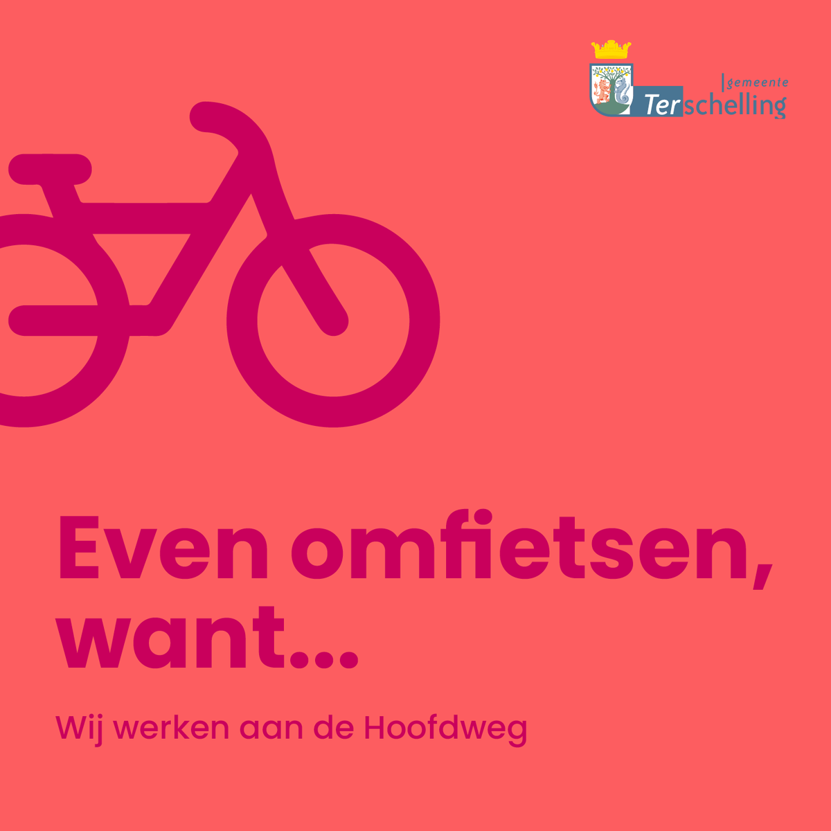 TerschellingGem's tweet photo. ⚠️ 🚲 Vanaf vandaag zijn de kruisingen bij de Tigerstelling en de Badweg afgesloten voor fietsers. Tijdens de afsluiting moeten fietsers via de omleidingsroutes omfietsen. Om het verkeer veilig langs de werkzaamheden te begeleiden staan er morgen verkeersregelaars. https://t.co/kvPcqaY1vN