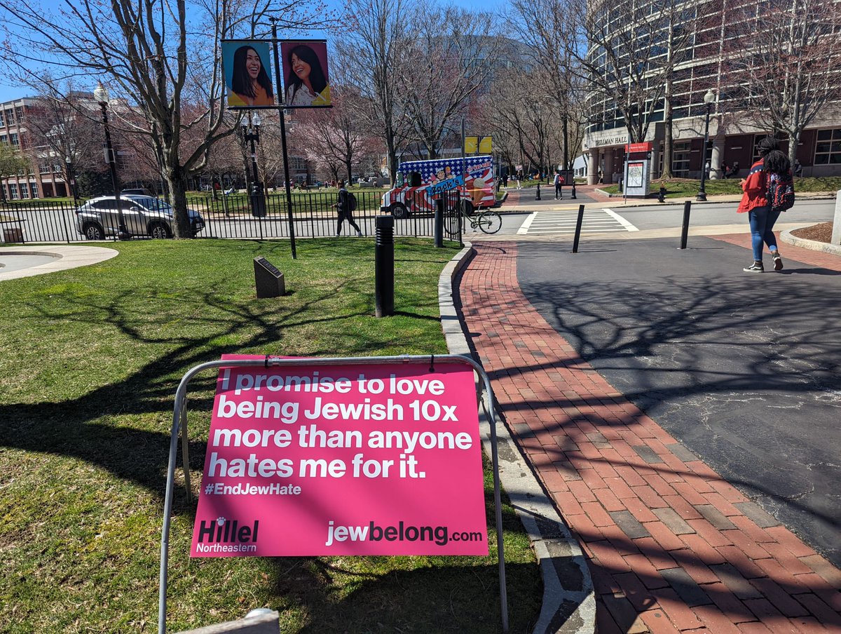We're thrilled to partner with <a href="/JewBelong/">JewBelong, for when you feel you don't</a> to spread antisemitism awareness &amp; education all over #Northeastern!  
#JewBelong #EndJewHate