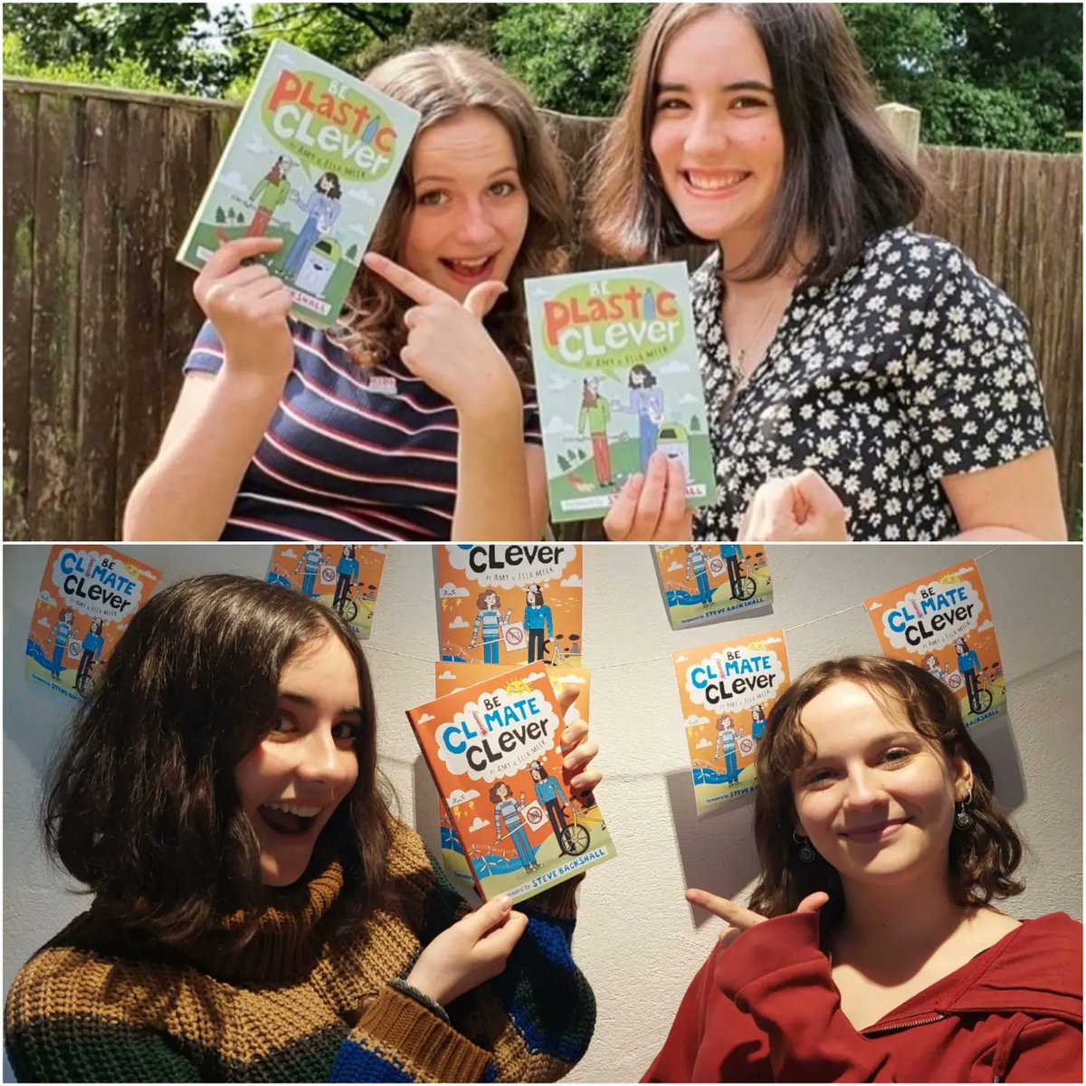 Almost 2 years' difference! Insanely grateful to have had the opportunity to write two of our own books at our ages. Grab a copy using the link in our bio 😊💚

(Although it seems the years can't change Ella's trusty finger guns!)