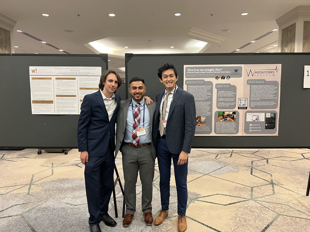 WardStoriesMed's tweet photo. Really enjoyed our weekend in Denver presenting our podcast at @AAMCtoday 's GSA-CiM-OSR national meeting and learning from other students working in #MedEd! Happy to see our other @WMUMedicine colleagues in attendance as well. https://t.co/5waJbBY2Zw