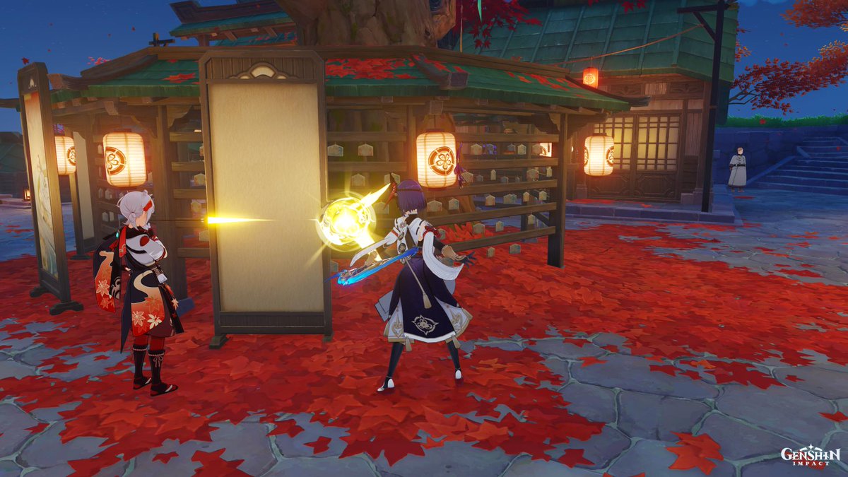 LainWulf's tweet photo. Sara finishing the job after Kazuha ran like a coward the first time 😁 https://t.co/SgYHCgqhlK