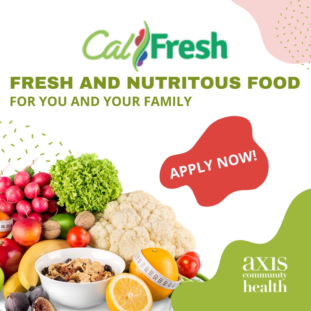TVAPC1's tweet photo. Let CalFresh help you put food on the table. If you qualify, you can enroll and receive money to buy nutritious food.
Call Axis to speak with an enrollment specialist for free at 925-462-1755. https://t.co/MFC6s6eyWx