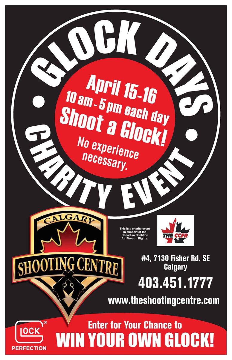 TWilsonOttawa's tweet photo. Looking for something fun to do this weekend? Head over to see our good friends at Calgary Shooting Centre for #GlockDays 🇨🇦❤️
No license or experience necessary!! #TryGlock
This is a fundraising event in support of the CCFR!! See you there!! https://t.co/mjsbtonEMZ