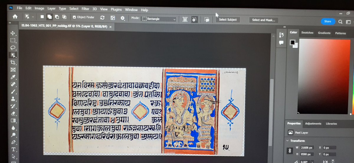 VRisdonne's tweet photo. Another exciting day in the Science lab @V_and_A looking at (and being stared at by) these vibrant Jain manuscripts 🧐 @HiroxEurope #ourVAM #research https://t.co/sgpmGNatRs