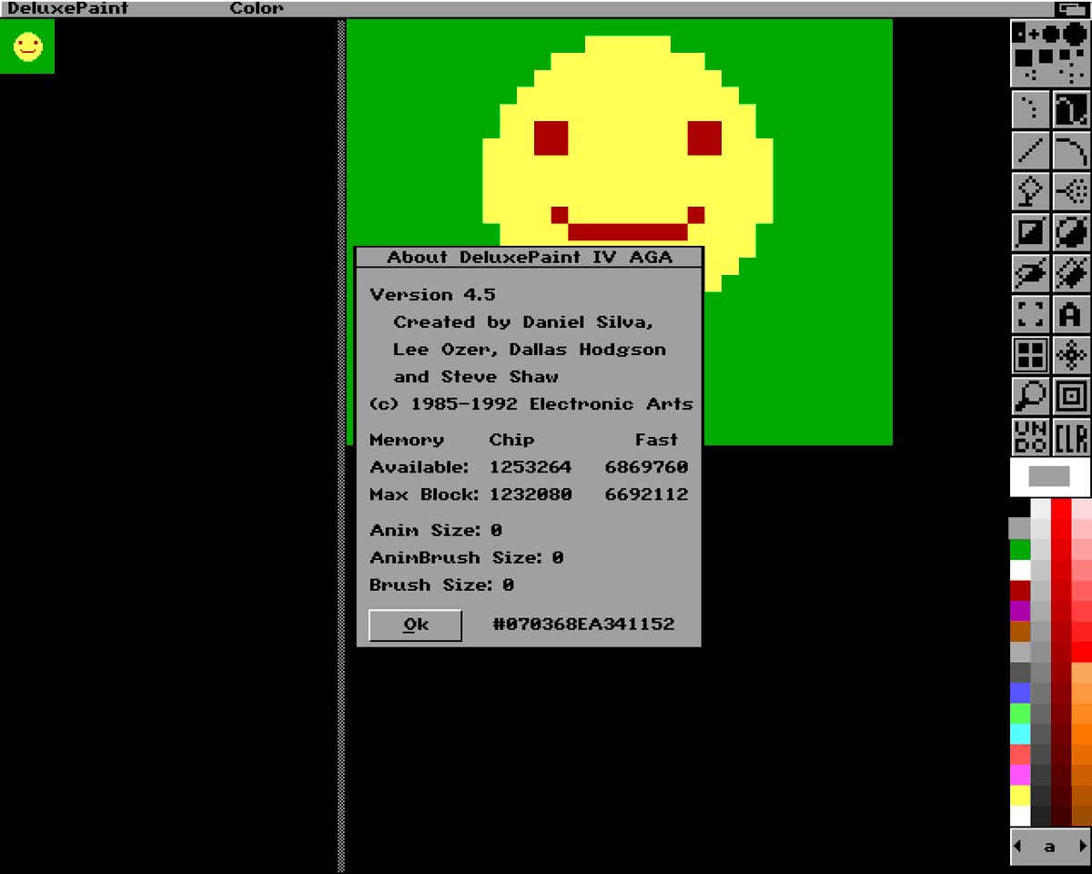 8bitsten's tweet image. Playing with LBM image format in MS-DOS and Amiga versions of DeluxePaint... It is nicely compatible (as long as you keep the screen aspect ratio same).
#retrogaming #retroprogramming #retrocomputing #amiga #msdos and not (!) #pixelart😀