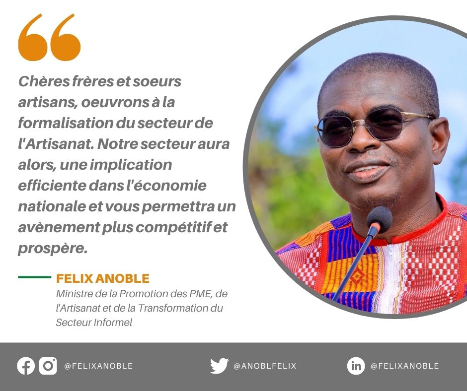 Artisans, développons nos activités dans un cadre formalisé pour le succès de notre pays.🇨🇮