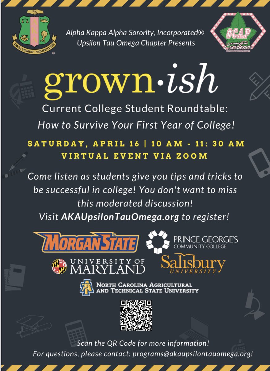 Melissa90908196's tweet photo. High School Seniors and Juniors!! Happening on Saturday!! Learn how to survive your first year of college!! Great panelist will share their perspective and provide helpful tips!🧑🏽‍🎓👩‍🎓 https://t.co/7oNs2IfeIX
