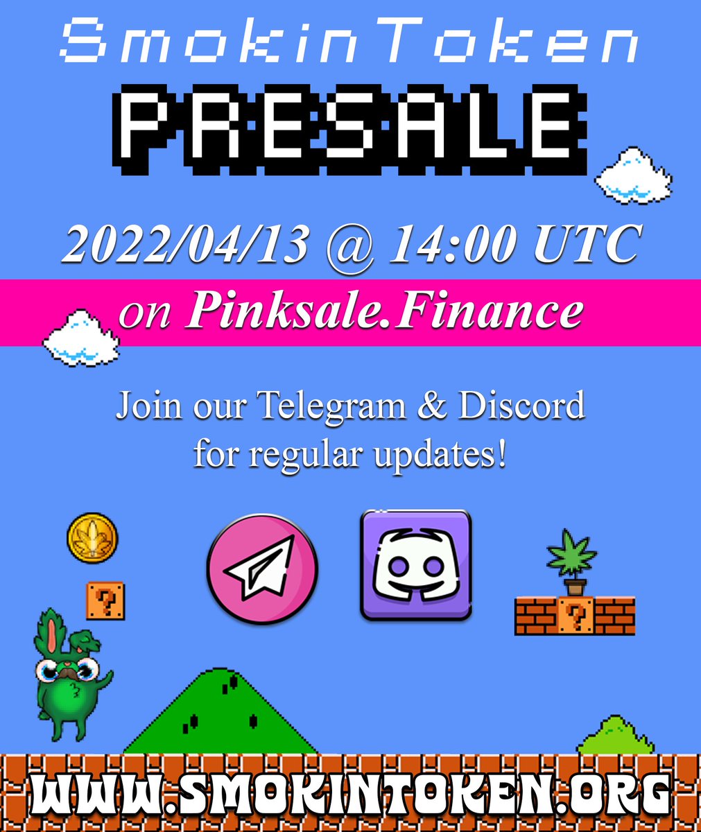 TheSmokinToken's tweet photo. 📢📢PRESALE only 2 DAYS AWAY!!!🔥 Things are heating up and the #1 Token that Keeps you Smokin, is preparing for LAUNCH! With a "No-Whitelist" presale, everyone can get in early. Join our Telegram for updates: https://t.co/beSOXFPKPB

#BNB #BSC #presale https://t.co/PztFaZ3YfB