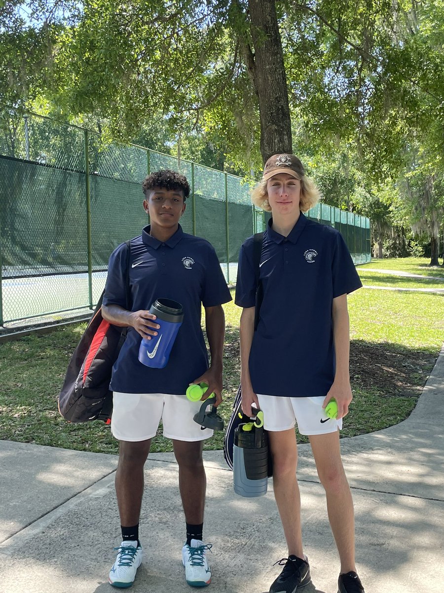 Tatem Rinehart and Isaac Thurston won first round of districts at #2 doubles.  Play tomorrow in semifinal match.