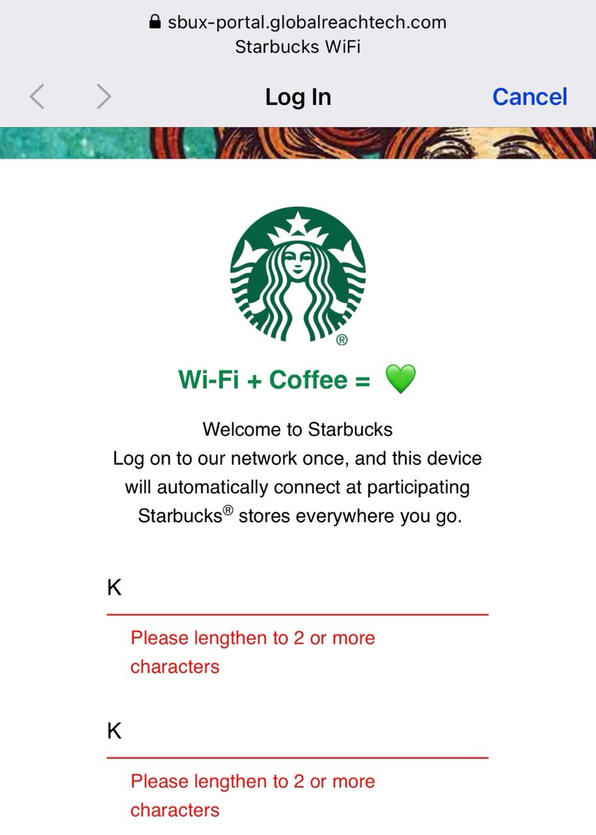 kotpal's tweet photo. @Starbucks - Why a bogus 2 letters minimum? https://t.co/Suc6FtRryj