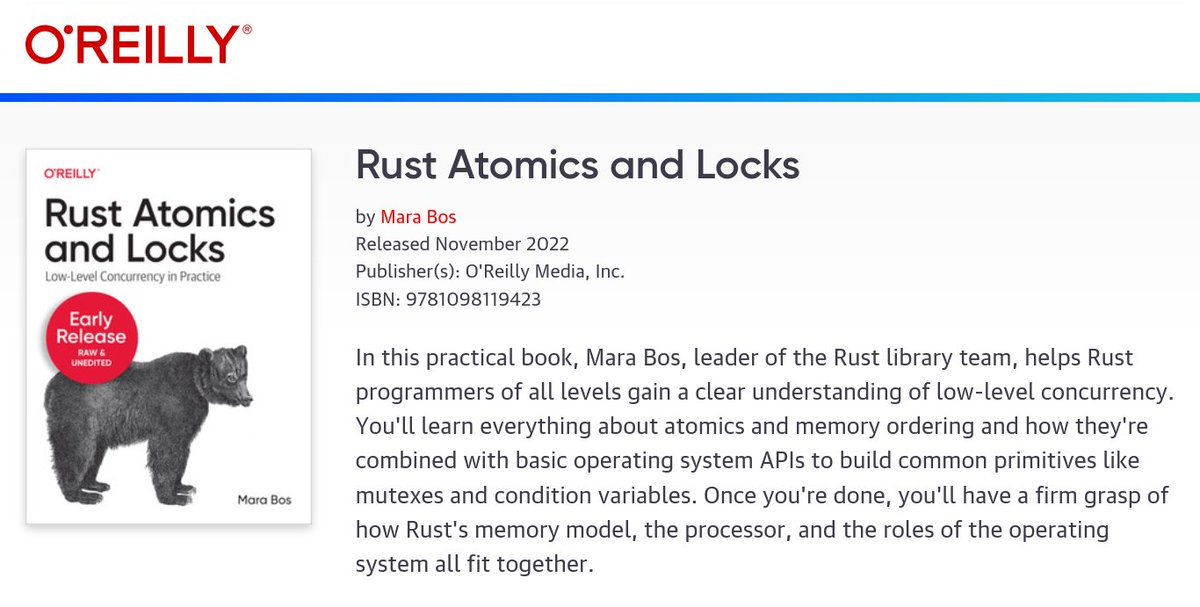 🦀📕 Did I tell y'all I've been working on a book?! 🤩

Title: Rust Atomics and Locks

It's not finished yet! But it will be, later this year! ✨