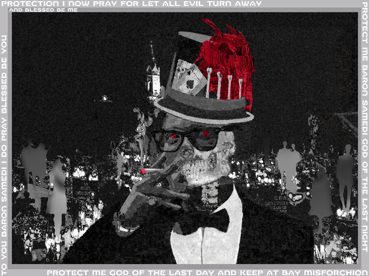 digitalgodsNFTs's tweet photo. @BayNft123 Baron Samedi, Lord of the Dead. 500 uniques. Opensea/Polygon only. 

"Despite living in the spirit realm, he appreciates the finer things; tobacco, rum, marijuana, mortal women and general debauchery. He can usually be found at the crossroads." https://t.co/817xyFOGGs https://t.co/iut9frFVwC