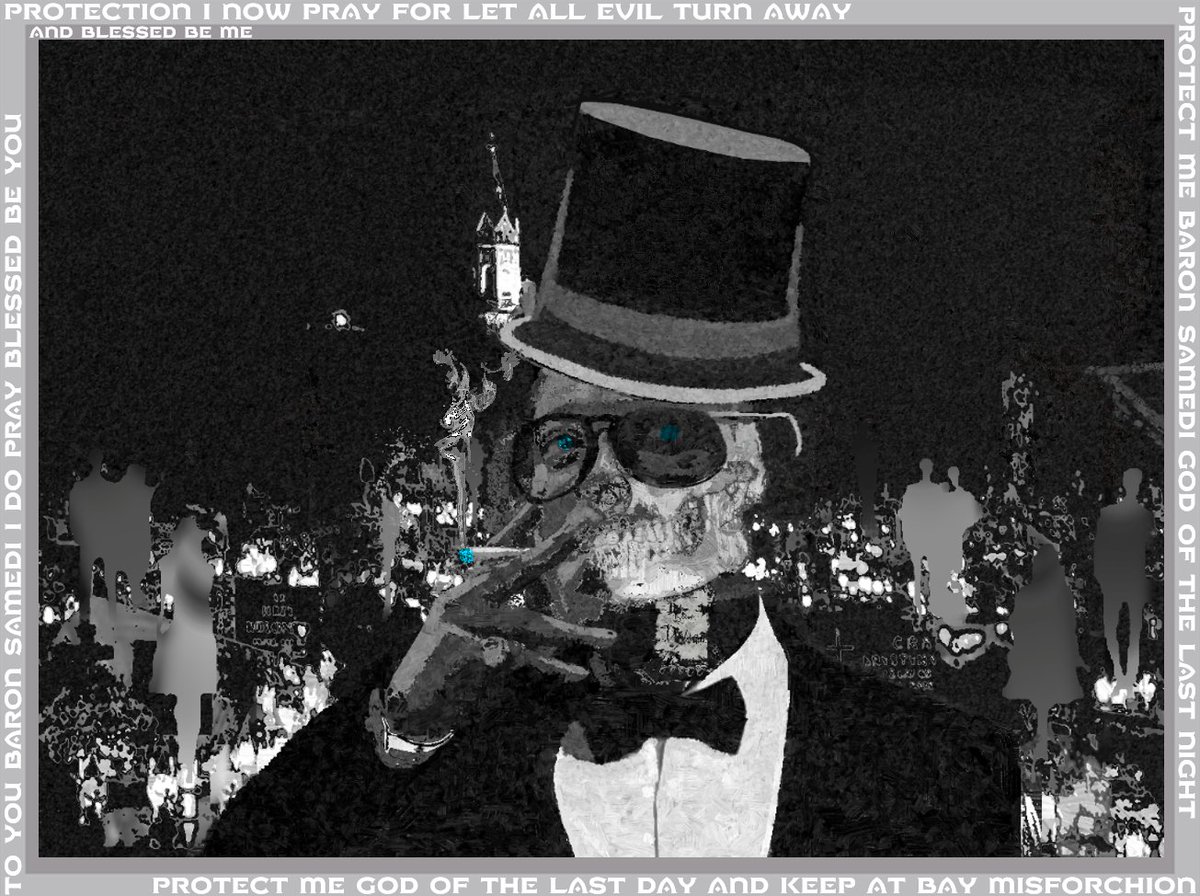 digitalgodsNFTs's tweet photo. @Ghragus Baron Samedi, Lord of the Dead. 500 uniques. Opensea/Polygon only. 

"Despite living in the spirit realm, he appreciates the finer things; tobacco, rum, marijuana, mortal women and general debauchery. He can usually be found at the crossroads." https://t.co/817xyFOGGs https://t.co/qMqCstDeqv