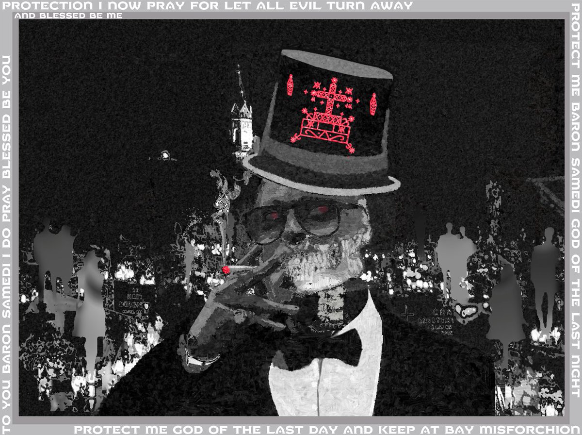 digitalgodsNFTs's tweet photo. @mekatech2 Baron Samedi, Lord of the Dead. 500 uniques. Opensea/Polygon only. 

"Despite living in the spirit realm, he appreciates the finer things; tobacco, rum, marijuana, mortal women and general debauchery. He can usually be found at the crossroads." https://t.co/817xyFOGGs https://t.co/E73E8JiyIp