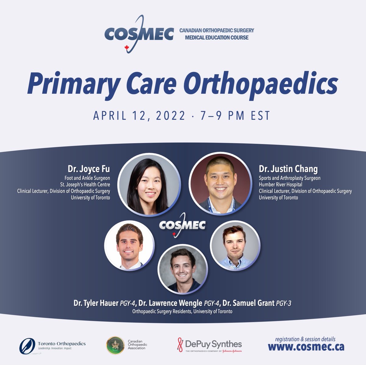 Join us for session 5 of COSMEC on April 12 - Learn about common presenting conditions for Primary Care Physicians