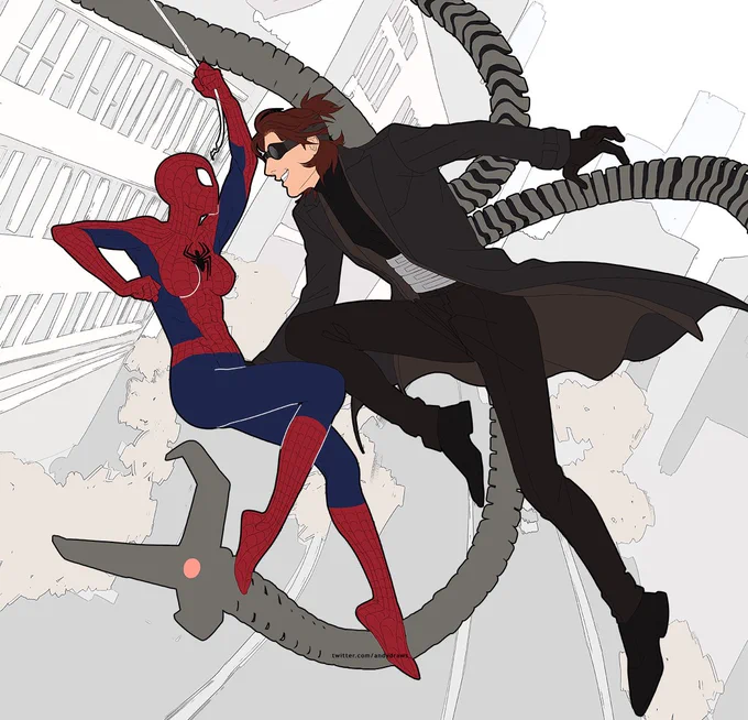 Yet Another pikuhan AU that was more or less just an excuse to draw hange as doc ock 