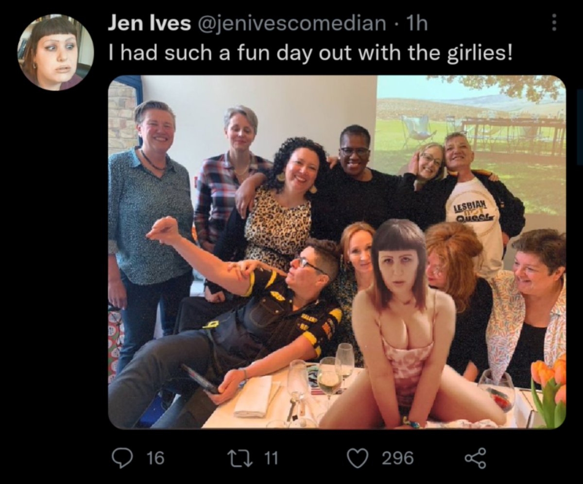 GCBeeGee's tweet image. I don't think I've seen a better illustration of what is currently happening to womens spaces than this tweet.

It's a literal depiction of what's actually going on.

#GenderWooWoo