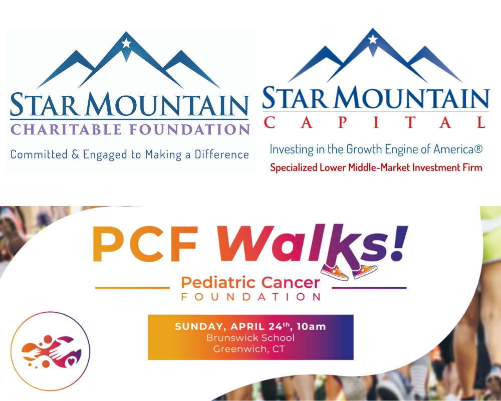 StarMountainCap's tweet photo. #StarMountainCapital and #StarMountainCharitableFoundation are proud to sponsor PCF Walks first annual walk at the @Brunswick1902 School on 4/24. To learn more, register, or donate, please visit: https://t.co/eitDfG0KOj #ComingTogetherForACure #PCFWalks #SMCF #PediatricCancer https://t.co/kYHPswMRyS