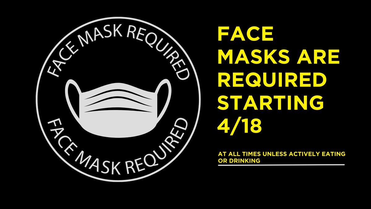 In accordance with Philadelphia's new mandate, we will again be requiring masks to be worn in the Lounge starting on 4/18.