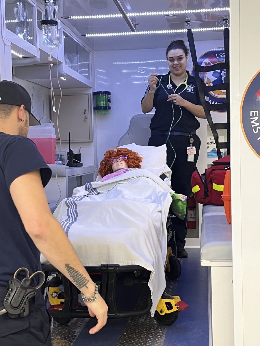 LSSUSuperiorSim's tweet photo. LSSU EMS students answered a distressed SIM call today. #simjr wasn't feeling well! LSSU EMS came and showed compassionate care for mother and daughter!

#TrainingandDevelopment #learning #patientsafety #Simulation https://t.co/RCY1f3x3z0