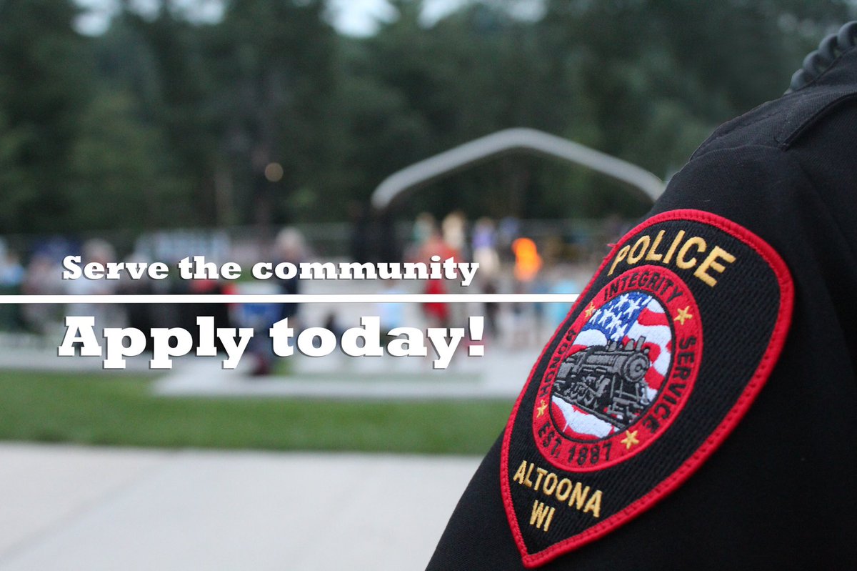 We are looking for professional community problem solvers! Join our team! Apply by May 2, 2022 at ci.altoona.wi.us/careers.phtml #AltoonaPoliceWIRecruitment #ApplyToday #AltoonaWI