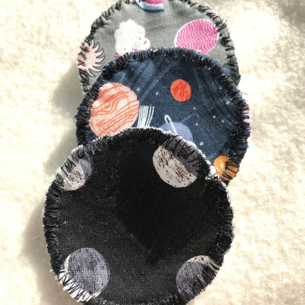 perfect for removing your makeup. choose from our floral designs or space prints moondazestudio.co.uk