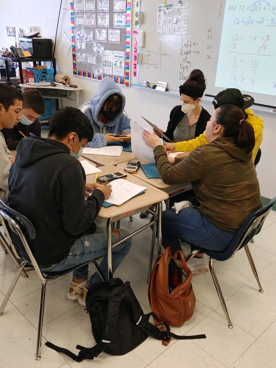 AIC_Dual's tweet photo. Algebra students working in groups to solve and graph inequalities. @AlbanyENL @albanyschools #allinforalbany https://t.co/wSQq9Qiqei