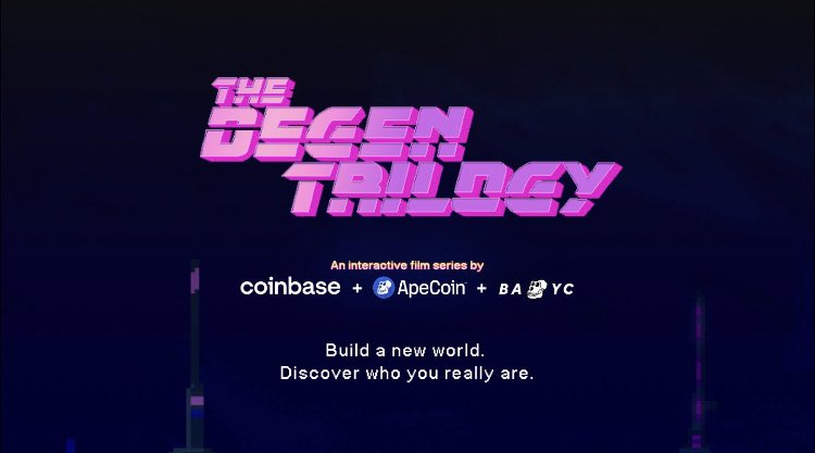 ene_efe_te's tweet photo. Primero fue @netflix y ahora @coinbase entra en el mundo audiovisual creando una triologia de películas entorno al proyecto NFT de moda @BoredApeYC https://t.co/GoOLTPJabz