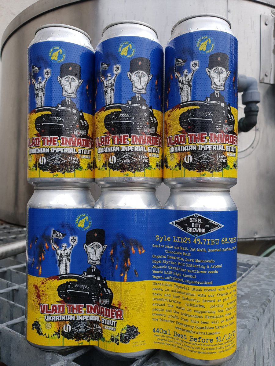 Labels finally here, cans going out this week! #drinkforukraine #brewforUkraine