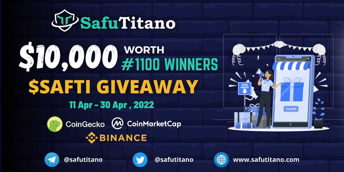 The airdrop is available for all ! Please participate and share with others 

Join here : 
t.me/SafuTitanoAird…

#Airdrop #giveaway #Airdrops $SAFTI #NFTGiveaway #DYOR #shibainu #memecoin #MemeContest #BSC #BNB #binance #rebase #autostaking #safutitano #safti #titanoforks