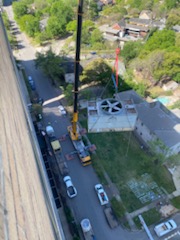 April 7th we were invited to a MLN job site. They were going to make a critical lift, and asked if we would like to witness it.  We were met by Austin Sanchez, Jose Garcia, Matt Williams, Paul Kornka, Mike Nason, and Mr. Alex Garcia.   These guys worked safe and efficient.