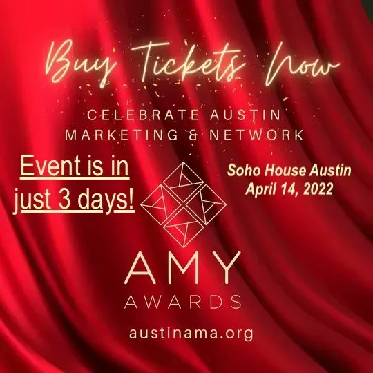 AustinAMA's tweet image. BUY TICKETS NOW! Tell your friends! Tell your coworkers!!  We want to see you there! 
#marketing #austinmarketing #austinama #austintexas 
Buy tickets here - austinama.wildapricot.org/event-4662314%…