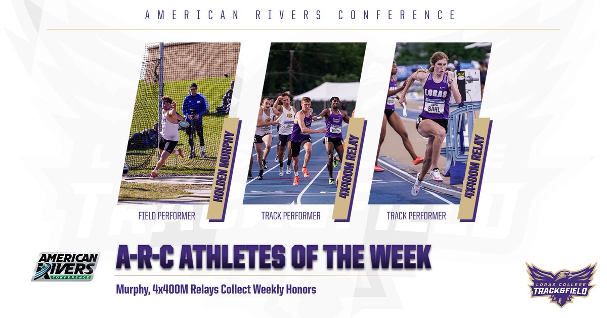 LorasAthletics's tweet image. No. 4 (W)/No. 19 (M) @LorasTrack's Murphy, 4-by-400-meter Relays Collect @AmerRiversConf Honors duhawks.com/news/2022/4/11… #GoDuhawks