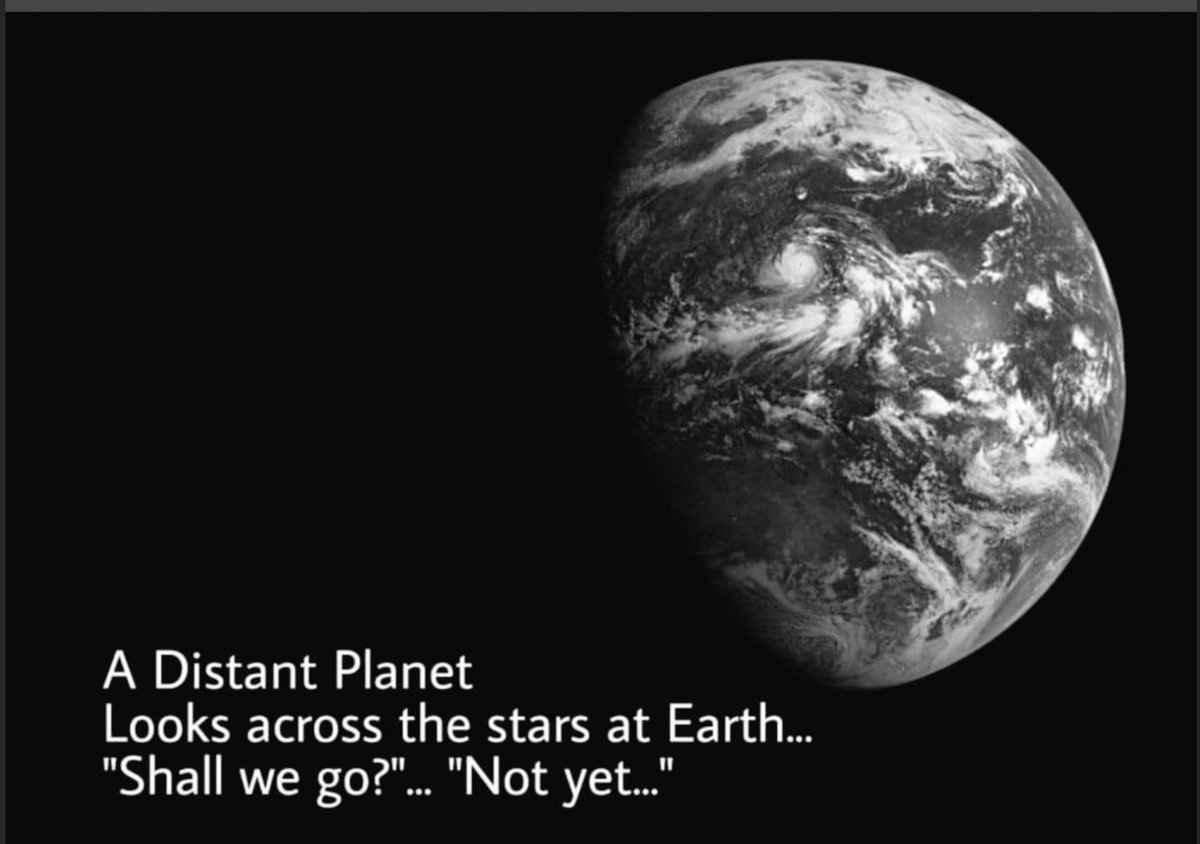 barkerjohn's tweet photo. A distant planet
Looks across the stars at Earth...
"Shall we go?"... "Not yet..."

#haiku #senryu #space #poetry #haikuchallenge #world #RussiaUkraineWar #ww3 #Armageddon #destruction #humanity #chaos #AlienInvasion #Peace https://t.co/SjEtagt1wJ