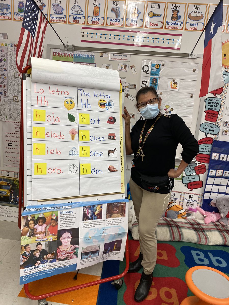Ms. Solis’ kindergarten students just had an awesome cross-linguistic connection activity! Students were able to tell how different is the letter “Hh” pronounced in Spanish vs. in English! 💙❤️🤩 #HISD_MLDLTeam @HISDMultiPrgms <a href="/Pugh_ES/">Pugh Elementary</a> <a href="/EricaMGil/">Erica Gil</a> <a href="/MrsCMontoya/">Claudia Montoya-Barba</a> <a href="/LizethSolis1206/">Ms. Solis</a>